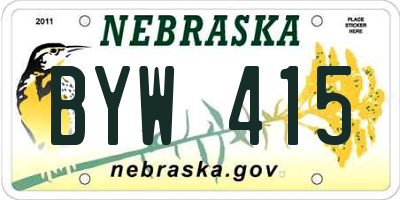 NE license plate BYW415