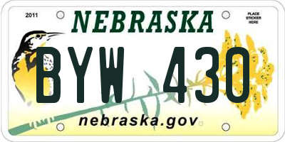 NE license plate BYW430