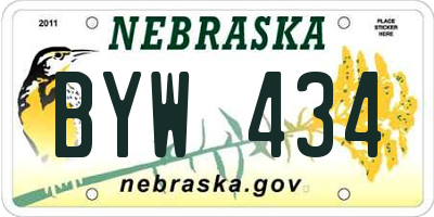 NE license plate BYW434