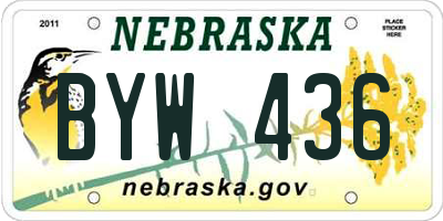 NE license plate BYW436