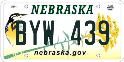 NE license plate BYW439