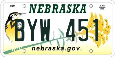 NE license plate BYW451