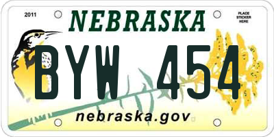 NE license plate BYW454