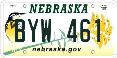 NE license plate BYW461
