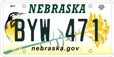 NE license plate BYW471