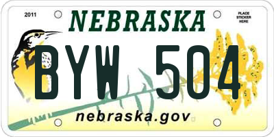 NE license plate BYW504