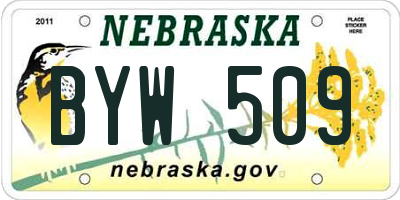 NE license plate BYW509