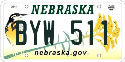 NE license plate BYW511