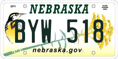 NE license plate BYW518