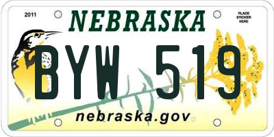 NE license plate BYW519
