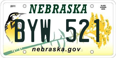 NE license plate BYW521