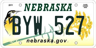 NE license plate BYW527