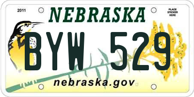 NE license plate BYW529