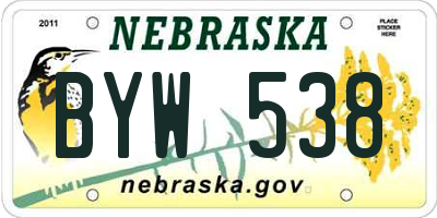 NE license plate BYW538