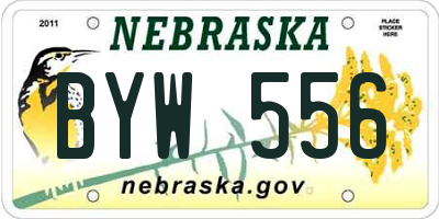 NE license plate BYW556