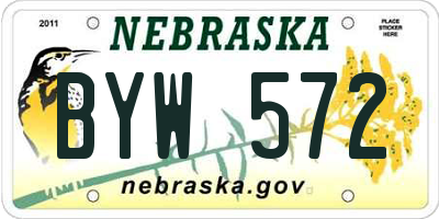 NE license plate BYW572