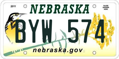 NE license plate BYW574