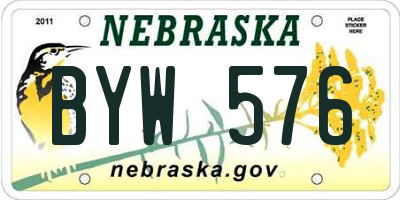 NE license plate BYW576
