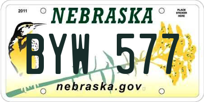 NE license plate BYW577