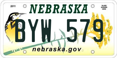 NE license plate BYW579