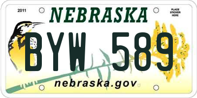NE license plate BYW589