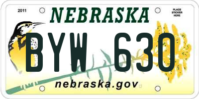 NE license plate BYW630