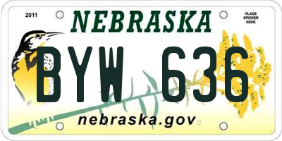 NE license plate BYW636