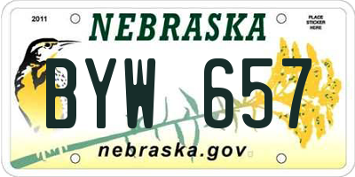 NE license plate BYW657