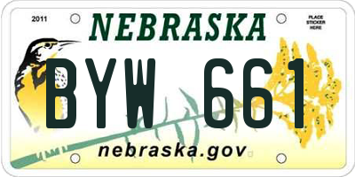 NE license plate BYW661