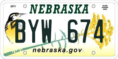 NE license plate BYW674