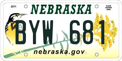 NE license plate BYW681