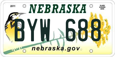 NE license plate BYW688