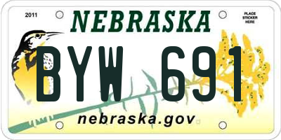NE license plate BYW691
