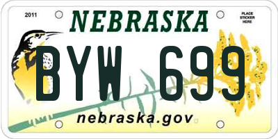NE license plate BYW699