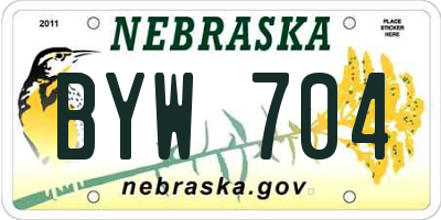 NE license plate BYW704