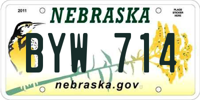 NE license plate BYW714