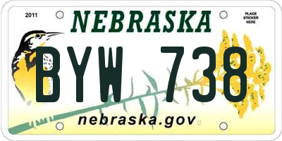 NE license plate BYW738