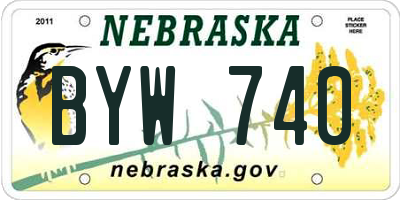 NE license plate BYW740