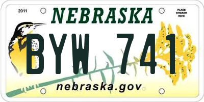 NE license plate BYW741