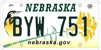 NE license plate BYW751