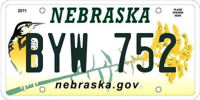 NE license plate BYW752