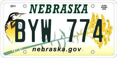 NE license plate BYW774