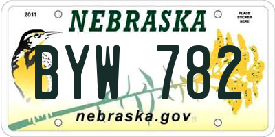 NE license plate BYW782