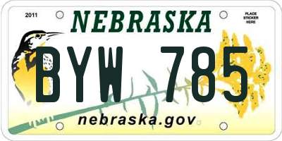 NE license plate BYW785