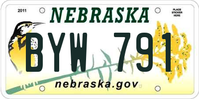 NE license plate BYW791