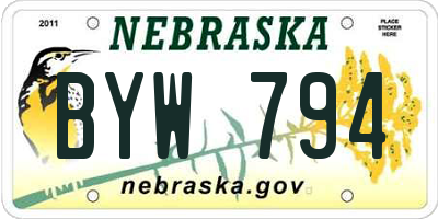 NE license plate BYW794