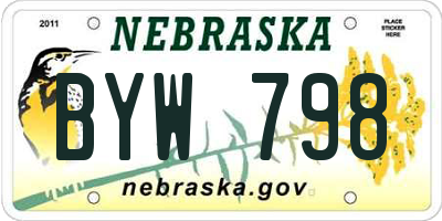 NE license plate BYW798