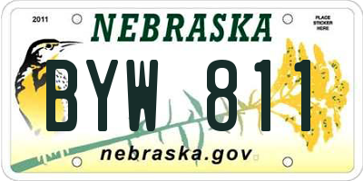 NE license plate BYW811