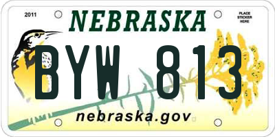 NE license plate BYW813