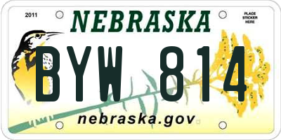 NE license plate BYW814